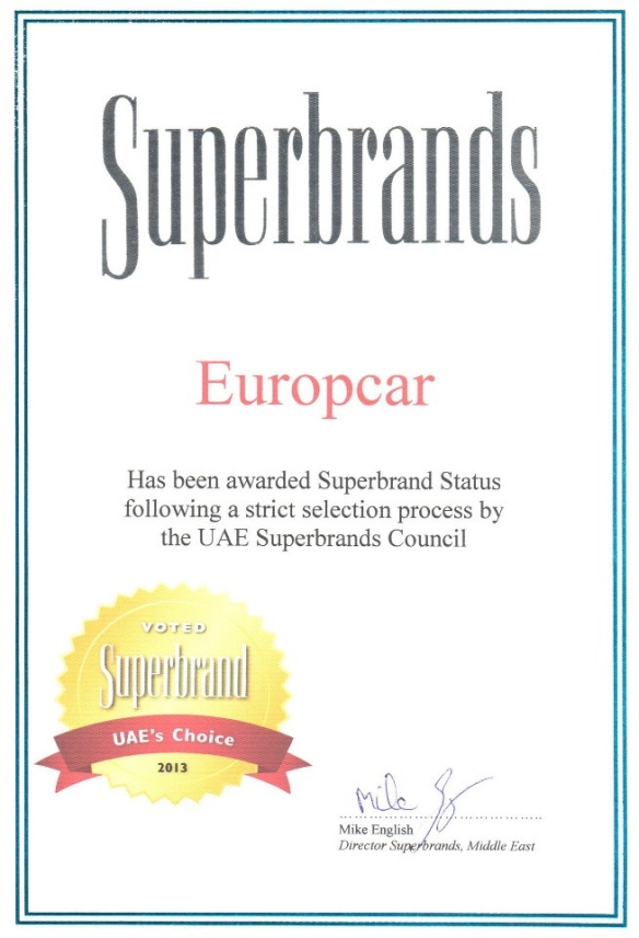 Europcar voted superbrands
