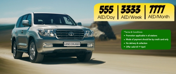 Toyota Land Cruiser Daily, Monthly, Weekly Rates